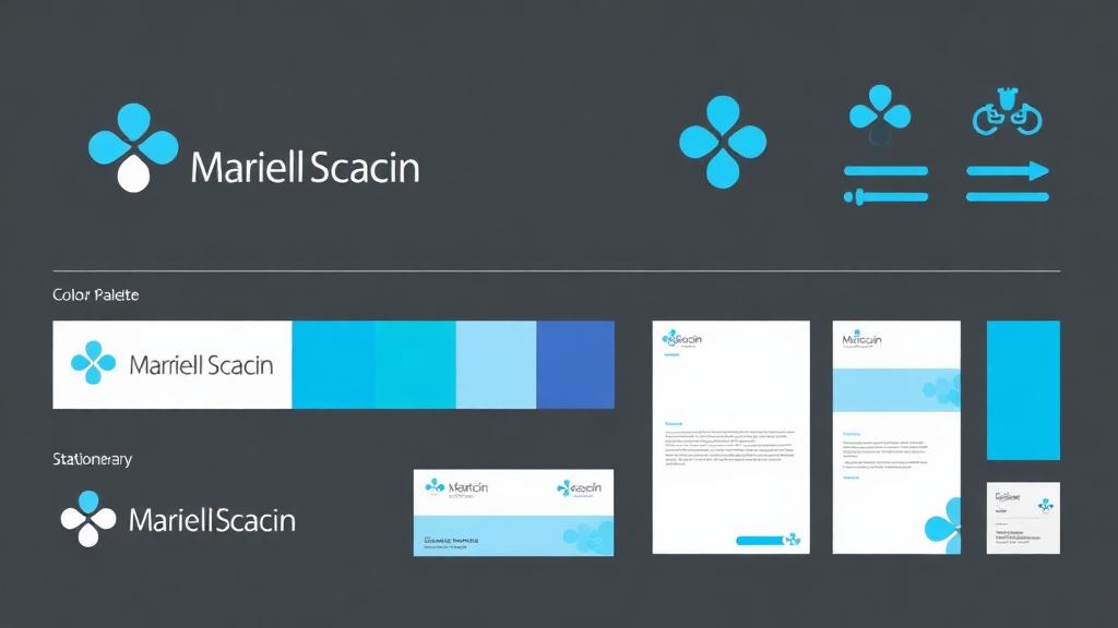 Premium medical practice brand identity concept showing logo design, typography, color palette, and stationery 
