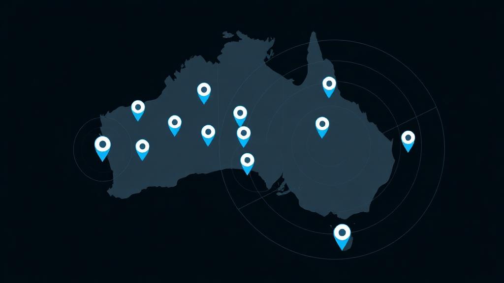 Map of Australia showing local SEO targeting strategy with location pins for medical practices 